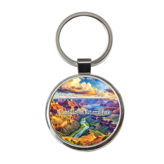 Grand Canyon National Park Arizona Round Metal Keychain