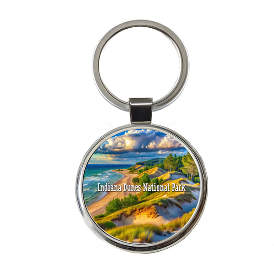 Indiana Dunes National Park Indiana Round Metal Keychain