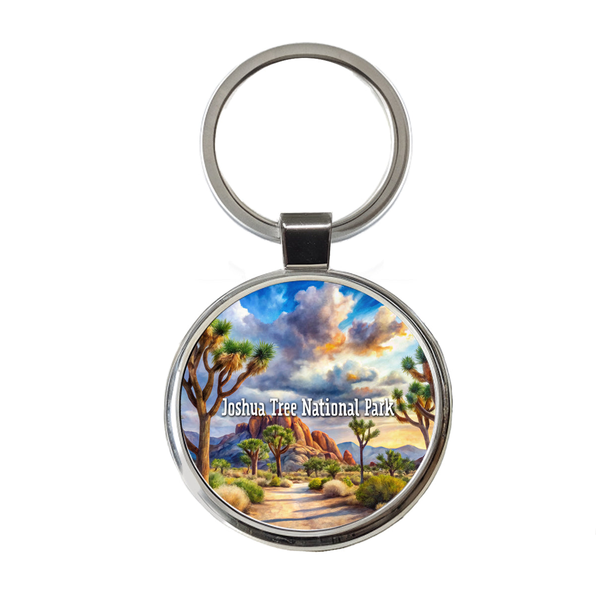 Joshua Tree National Park California Round Metal Keychain