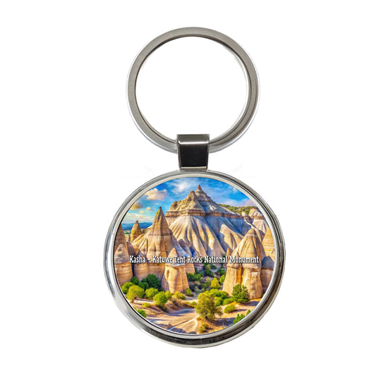 Kasha - Katuwe Tent Rocks National Monument New Mexico Round Metal Keychain