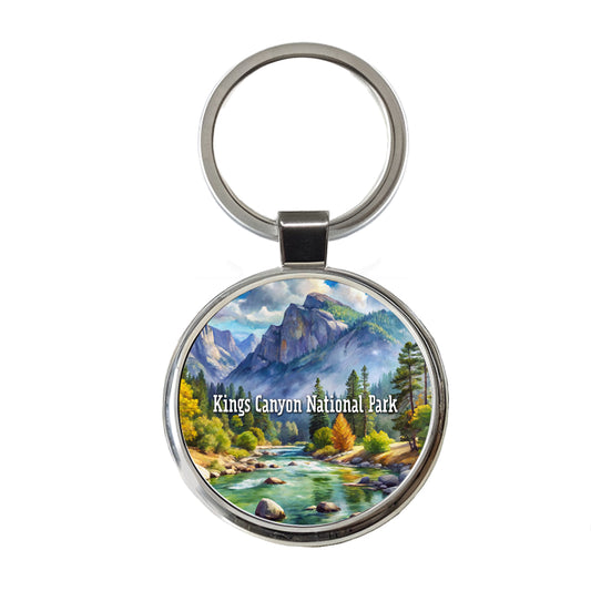 Kings Canyon National Park California Round Metal Keychain