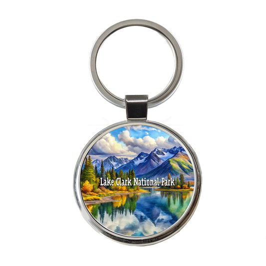 Lake Clark National Park Alaska Round Metal Keychain