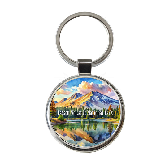 Lassen Volcanic National Park California Round Metal Keychain