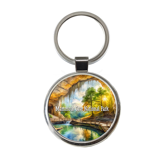 Mammoth Cave National Park Kentucky Round Metal Keychain