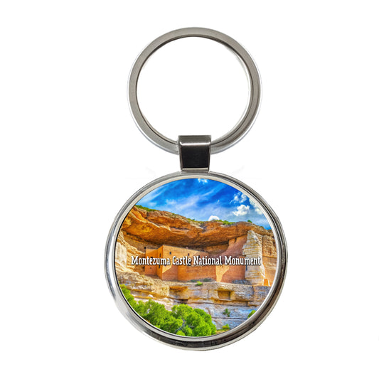 Montezuma Castle National Monument Arizona Round Metal Keychain