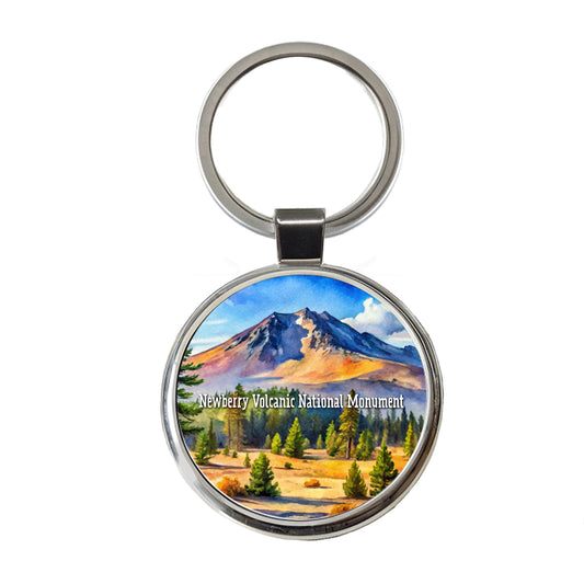 Newberry Volcanic National Monument Oregon Round Metal Keychain