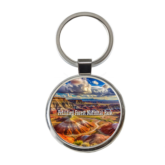Petrified Forest National Park Arizona Round Metal Keychain