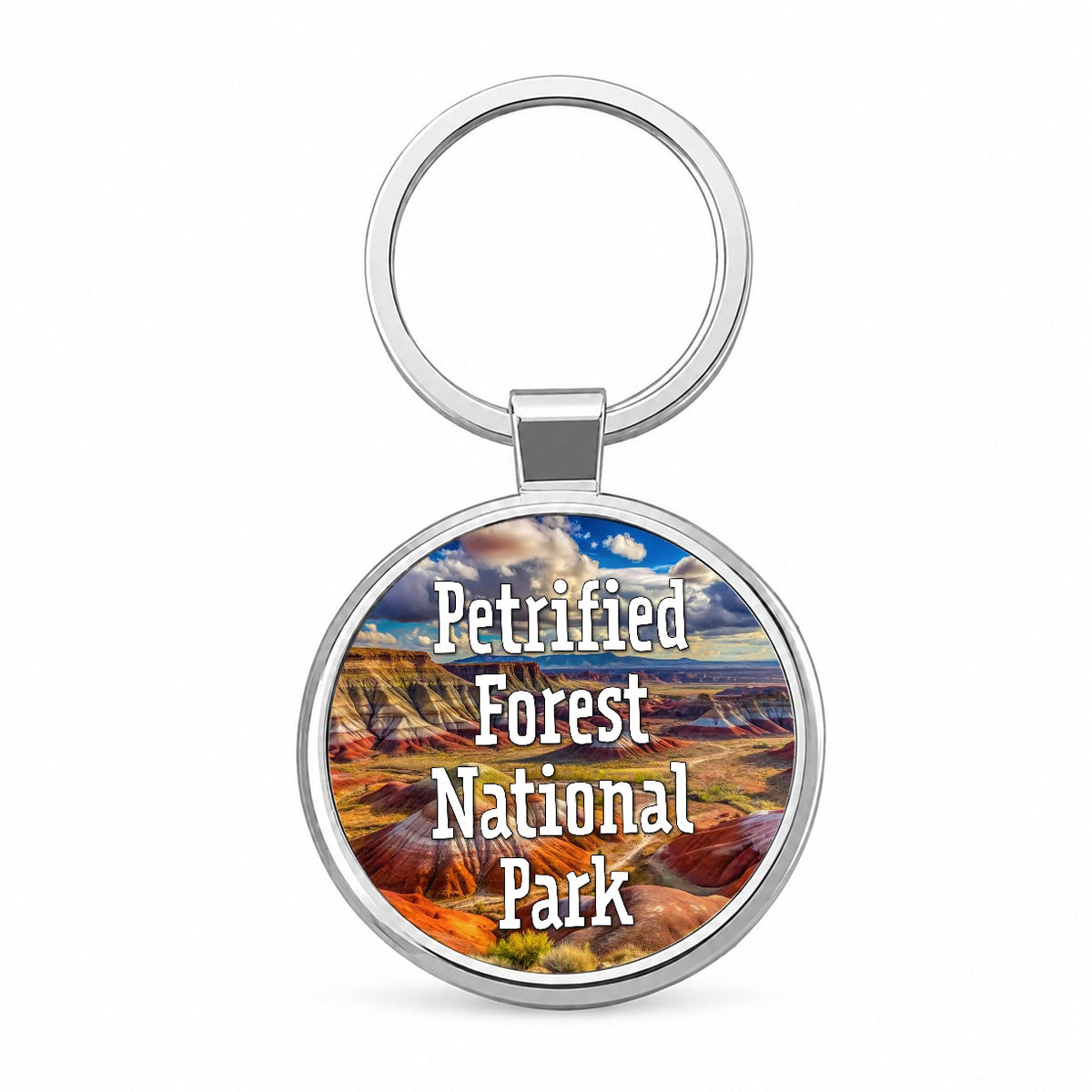 Petrified Forest National Park Arizona Round Metal Keychain