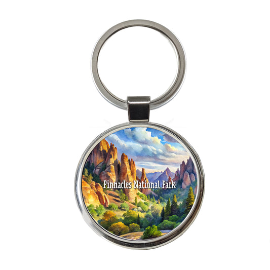 Pinnacles National Park California Round Metal Keychain