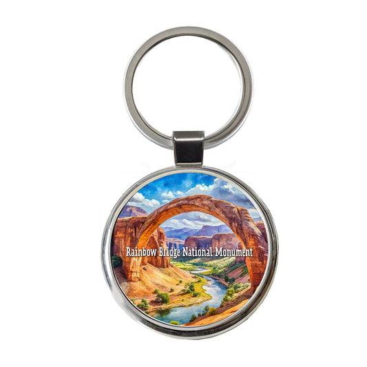 Rainbow Bridge National Monument Utah Round Metal Keychain