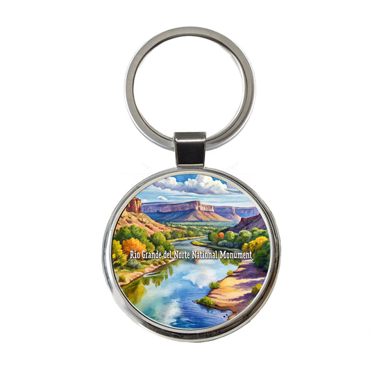 Rio Grande del Norte National Monument New Mexico Round Metal Keychain