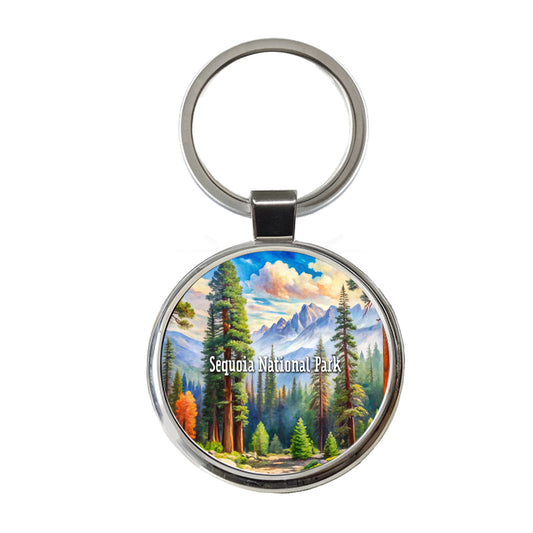 Sequoia National Park California Round Metal Keychain