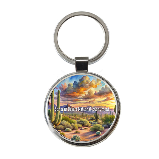 Sonoran Desert National Monument Arizona Round Metal Keychain