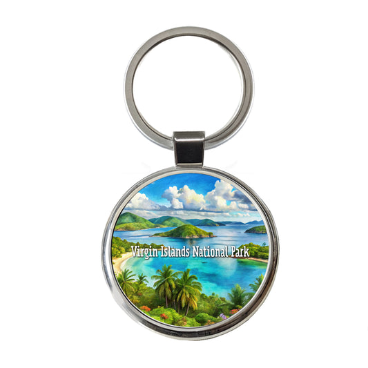 Virgin Islands National Park Round Metal Keychain