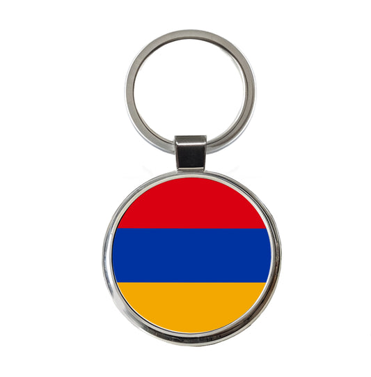 Armenia Country Flag Round Metal Keychain