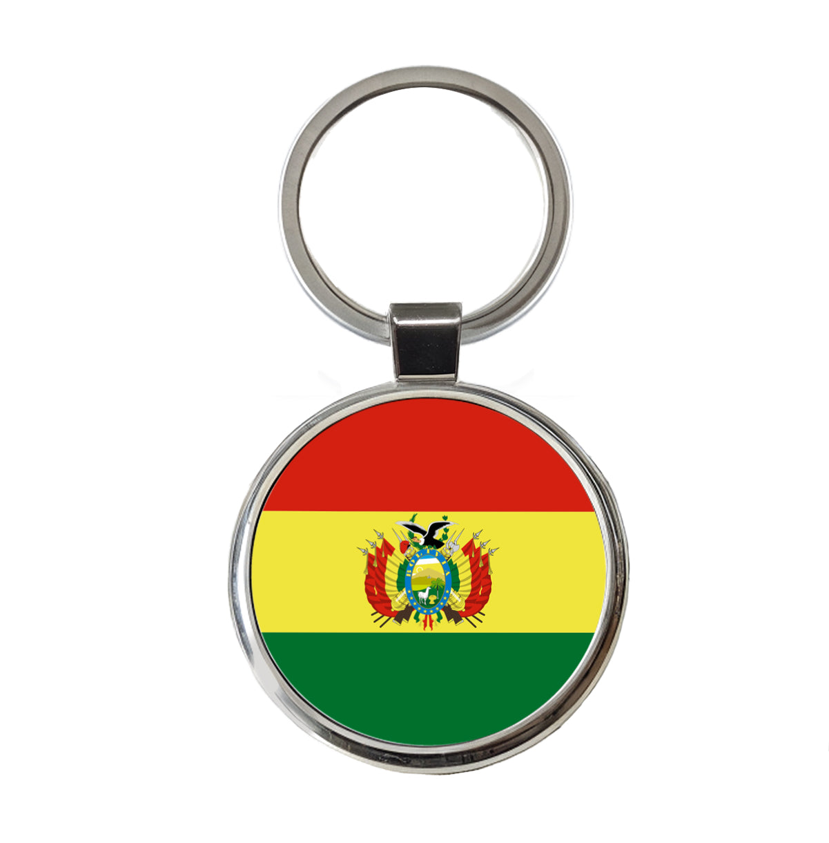 Bolivia Country Flag Round Metal Keychain