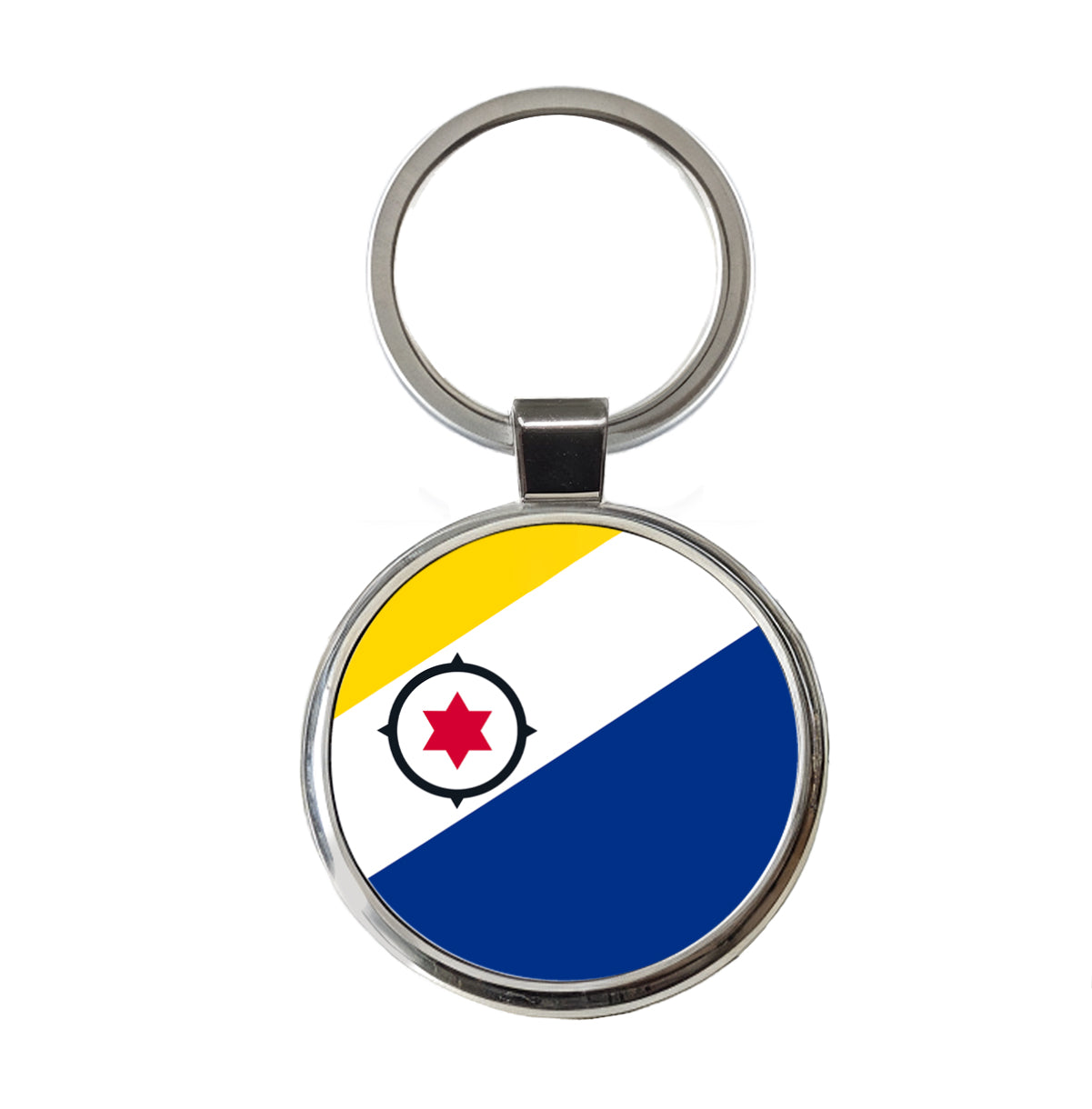 Bonaire, Sint Eustatius and Saba Country Flag Round Metal Keychain