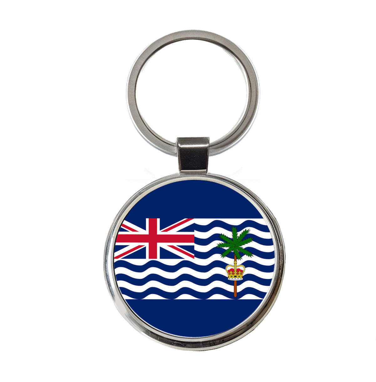 British Indian Ocean Territory Country Flag Round Metal Keychain