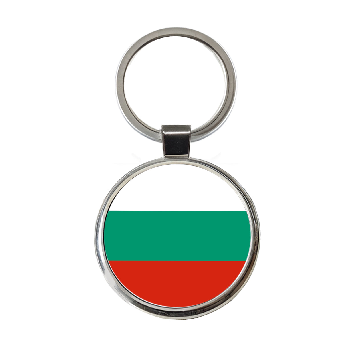 Bulgaria Country Flag Round Metal Keychain