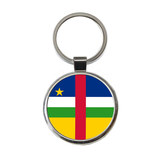 Central African Republic Country Flag Round Metal Keychain