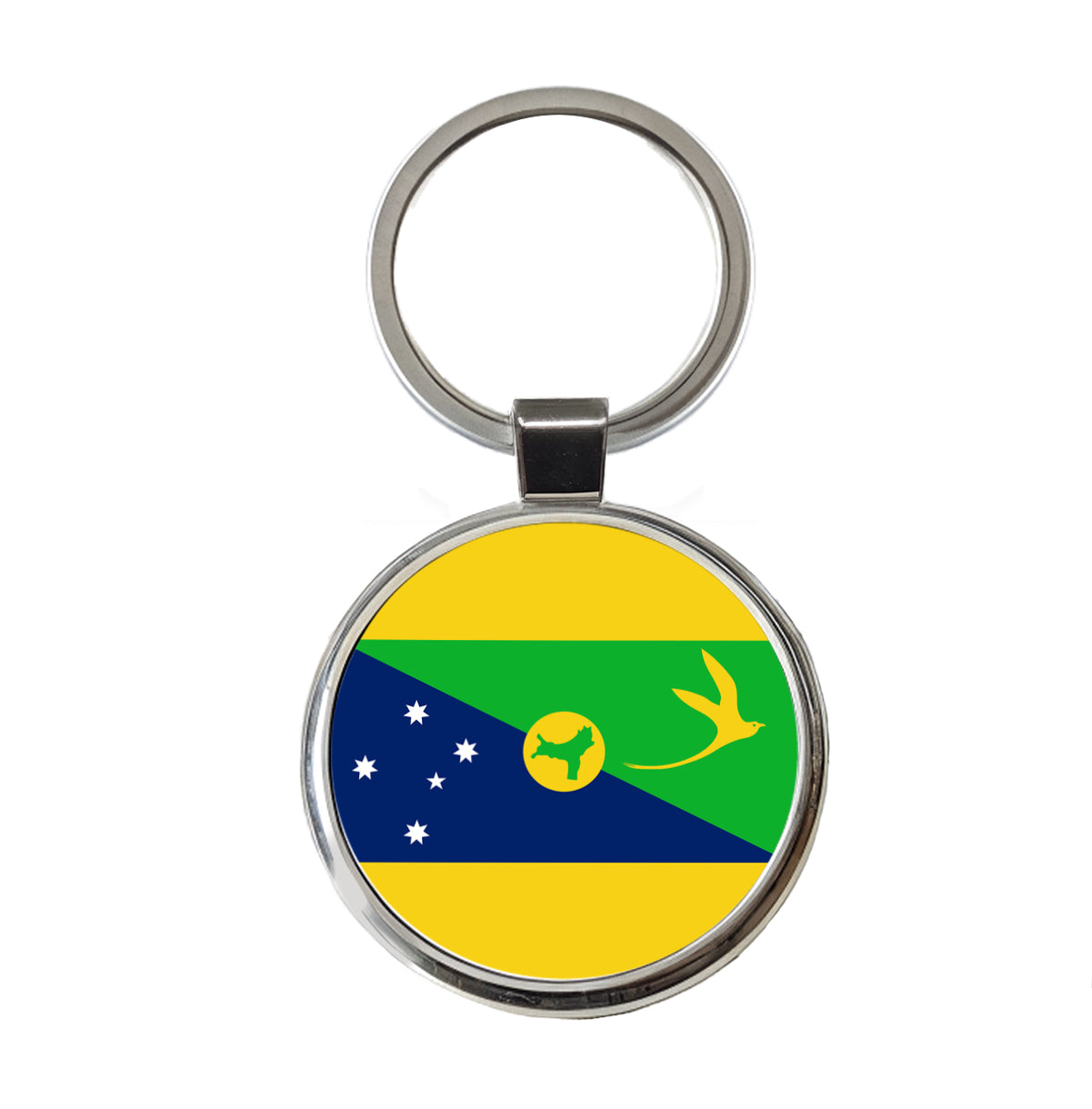 Christmas Island Country Flag Round Metal Keychain