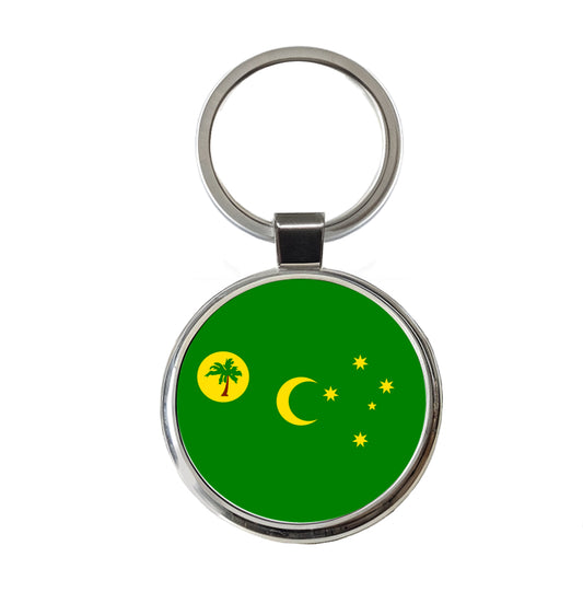 Cocos (Keeling) Islands Country Flag Round Metal Keychain