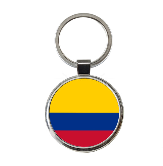Colombia Country Flag Round Metal Keychain