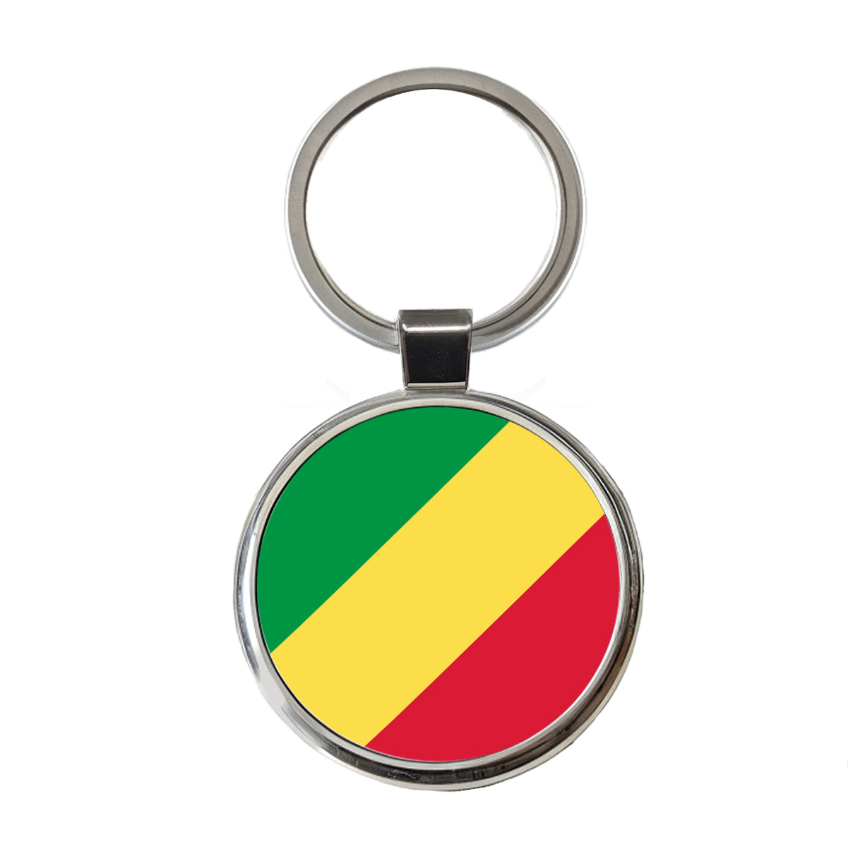 Congo (the) Country Flag Round Metal Keychain