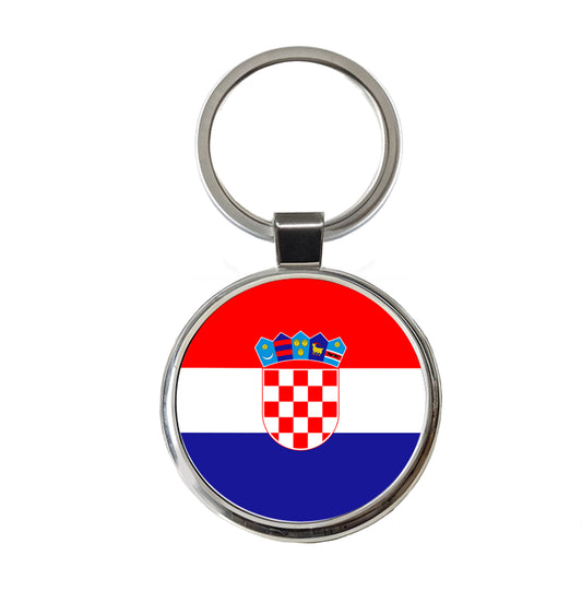 Croatia Country Flag Round Metal Keychain