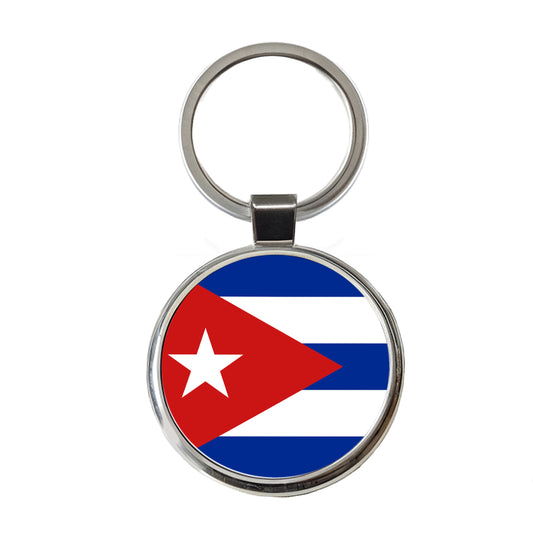 Cuba Country Flag Round Metal Keychain
