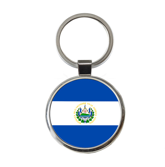 El Salvador Country Flag Round Metal Keychain