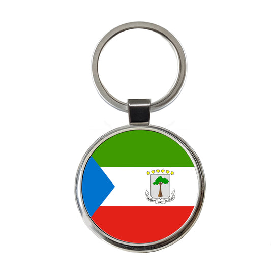 Equatorial Guinea Country Flag Round Metal Keychain