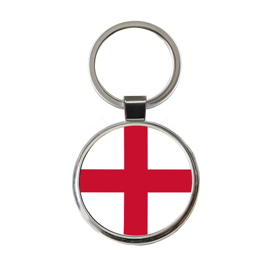 Great Britain England Country Flag Round Metal Keychain
