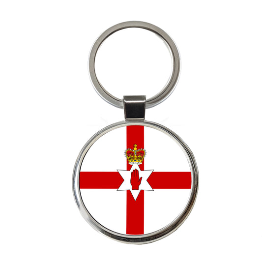 Great Britain Northern Ireland Country Flag Round Metal Keychain