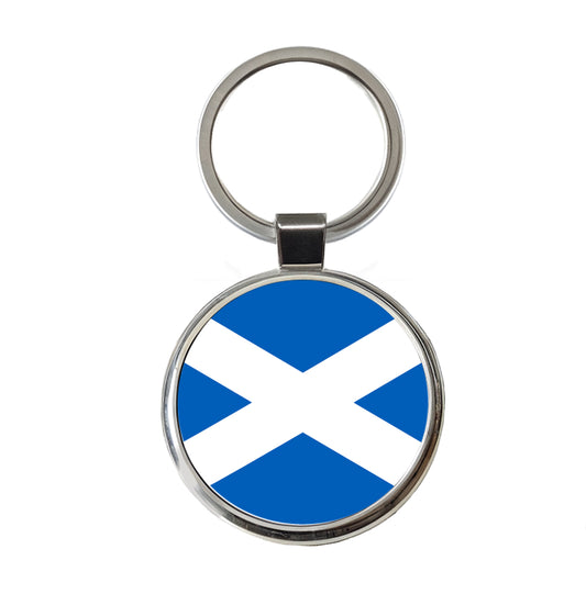 Great Britain Scotland Country Flag Round Metal Keychain