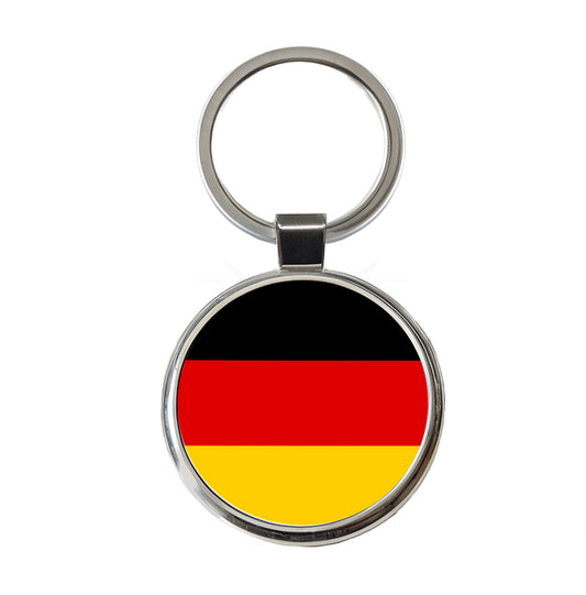 Germany Country Flag Round Metal Keychain