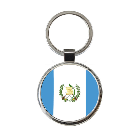 Guatemala Country Flag Round Metal Keychain