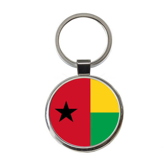 Guinea-Bissau Country Flag Round Metal Keychain