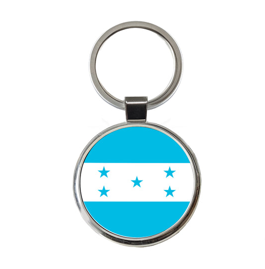 Honduras Country Flag Round Metal Keychain