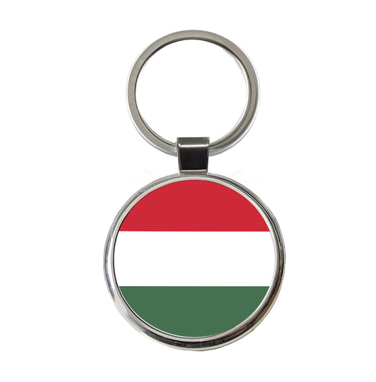 Hungary Country Flag Round Metal Keychain