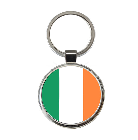 Ireland Country Flag Round Metal Keychain