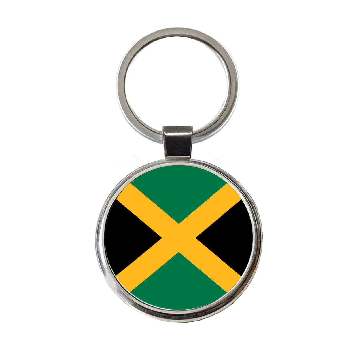 Jamaica Country Flag Round Metal Keychain