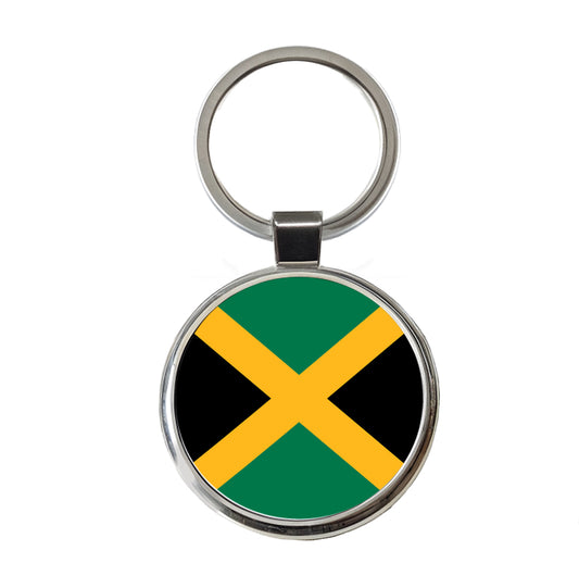 Jamaica Country Flag Round Metal Keychain