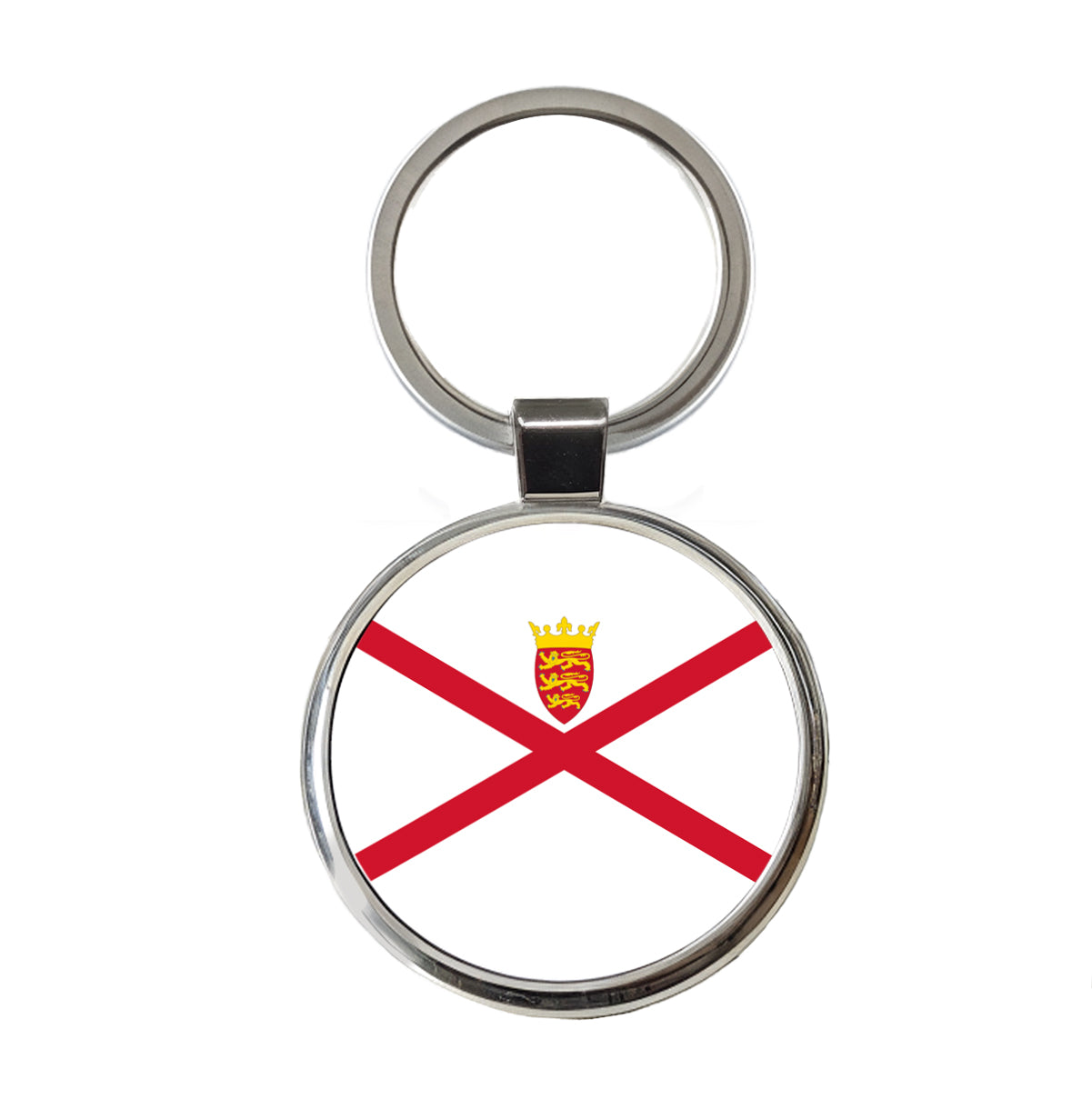 Jersey Country Flag Round Metal Keychain