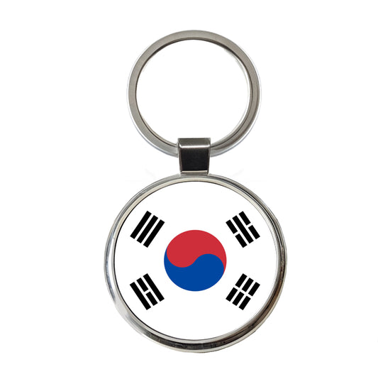 Korea (the Republic of) Country Flag Round Metal Keychain
