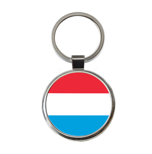Luxembourg Country Flag Round Metal Keychain