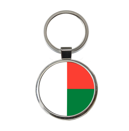 Madagascar Country Flag Round Metal Keychain