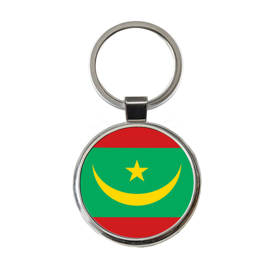 Mauritania Country Flag Round Metal Keychain
