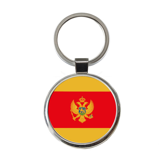 Montenegro Country Flag Round Metal Keychain