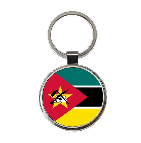 Mozambique Country Flag Round Metal Keychain